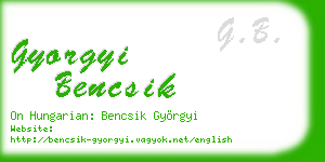 gyorgyi bencsik business card